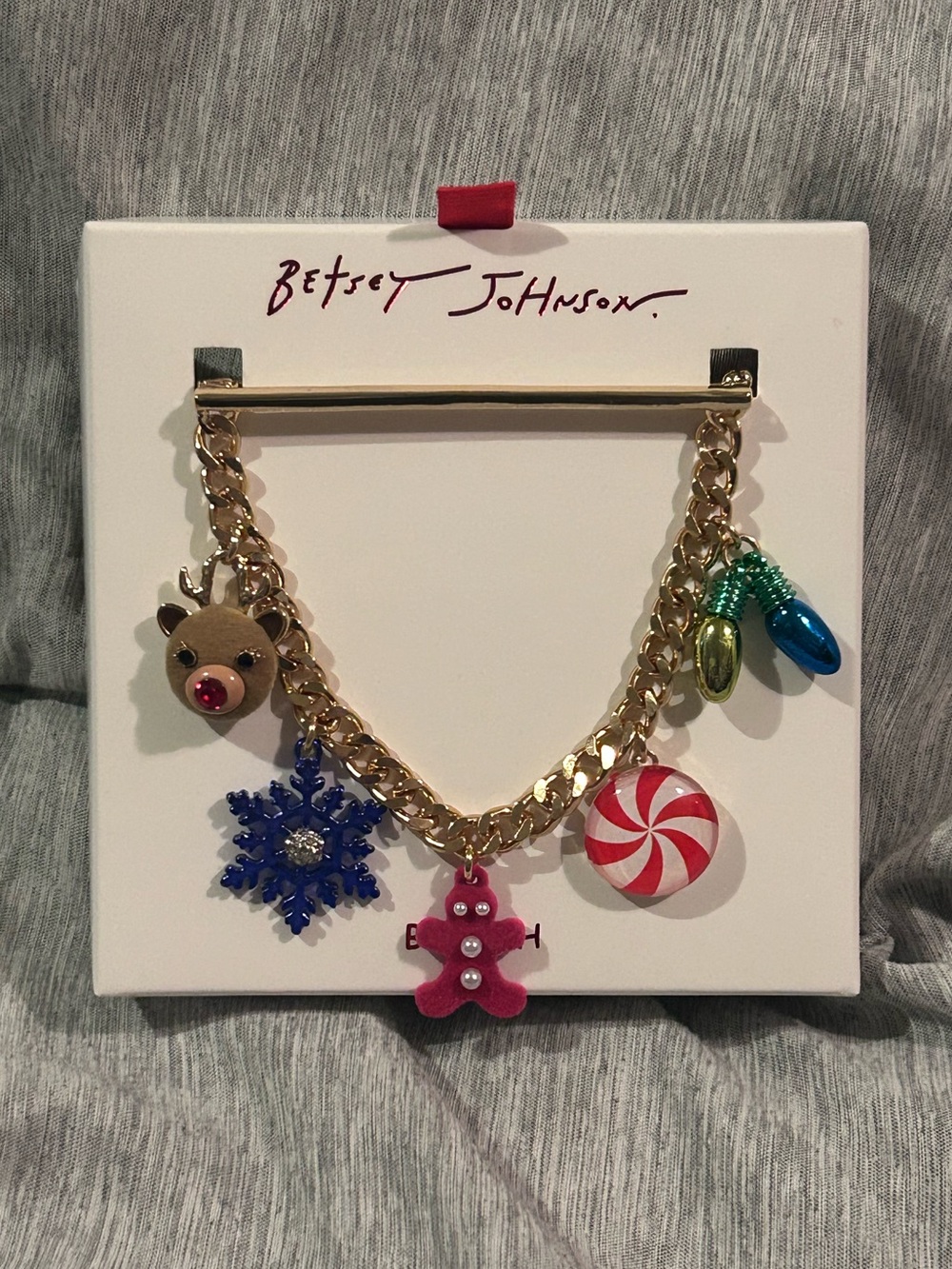 BETSEY JOHNSON Christmas Holiday Charm Pin NWTS